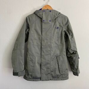 North Face Winter Jacket Parka Coat Women Sz Small Green Purple Hooded TB5M/TN5M